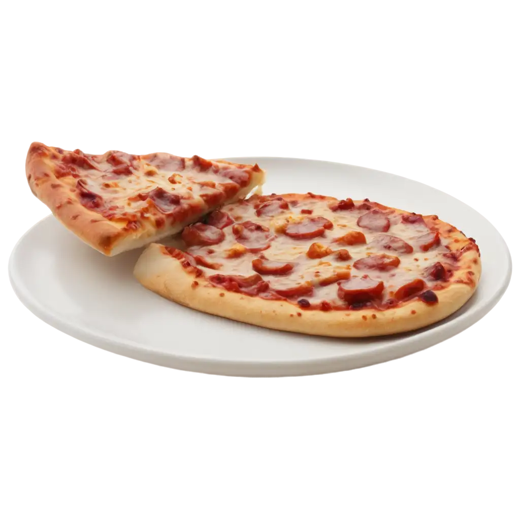 HighQuality-PNG-Image-of-Pizza-on-a-Plate-Perfect-for-Culinary-Designs-and-Food-Enthusiasts