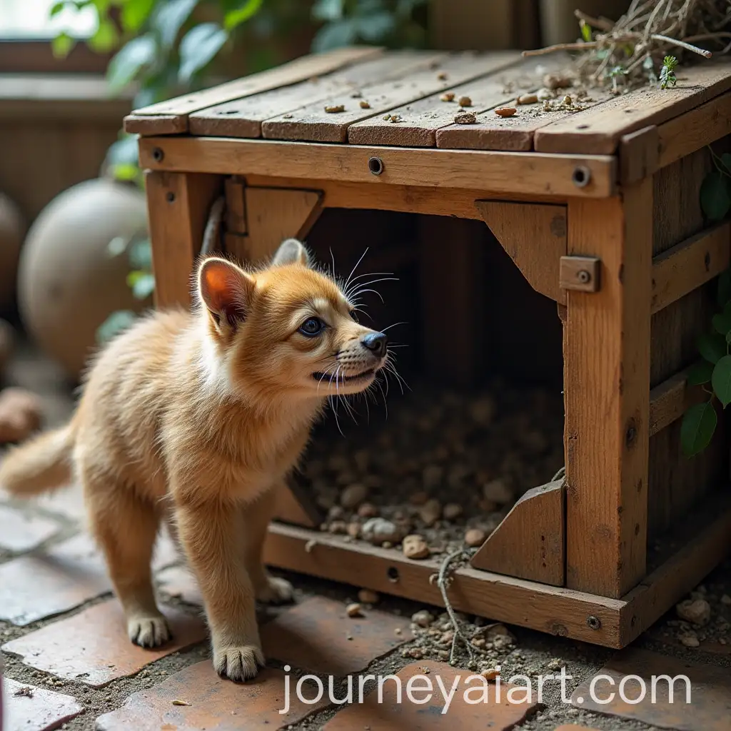 Handcrafted-Wooden-Animal-Trap-in-a-Rustic-Setting
