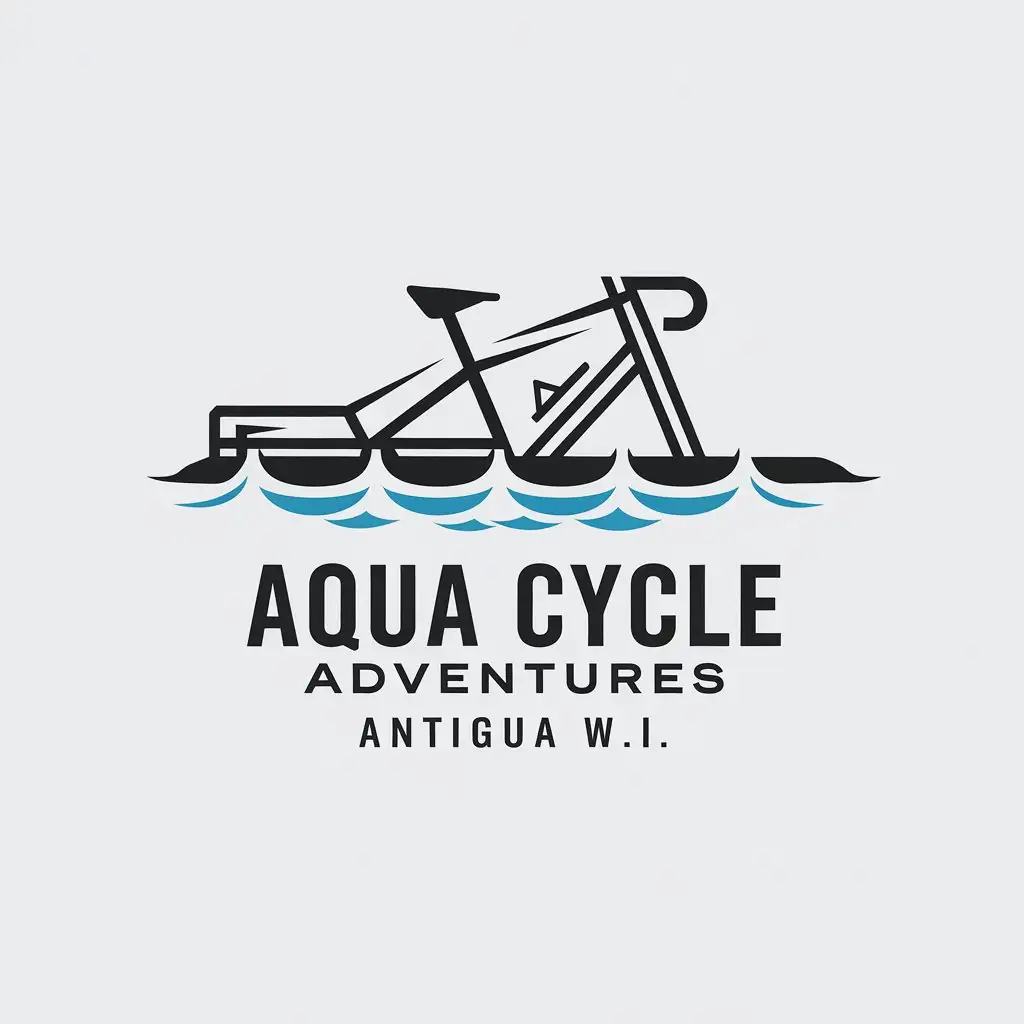 LOGO Design for Aqua Cycle Adventures Antigua WI Schiller Water Bike with Minimalistic Travel Theme