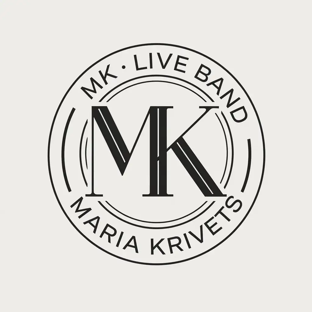 LOGO Design for MK Live Band Modern and Clean with Bold MK Typography