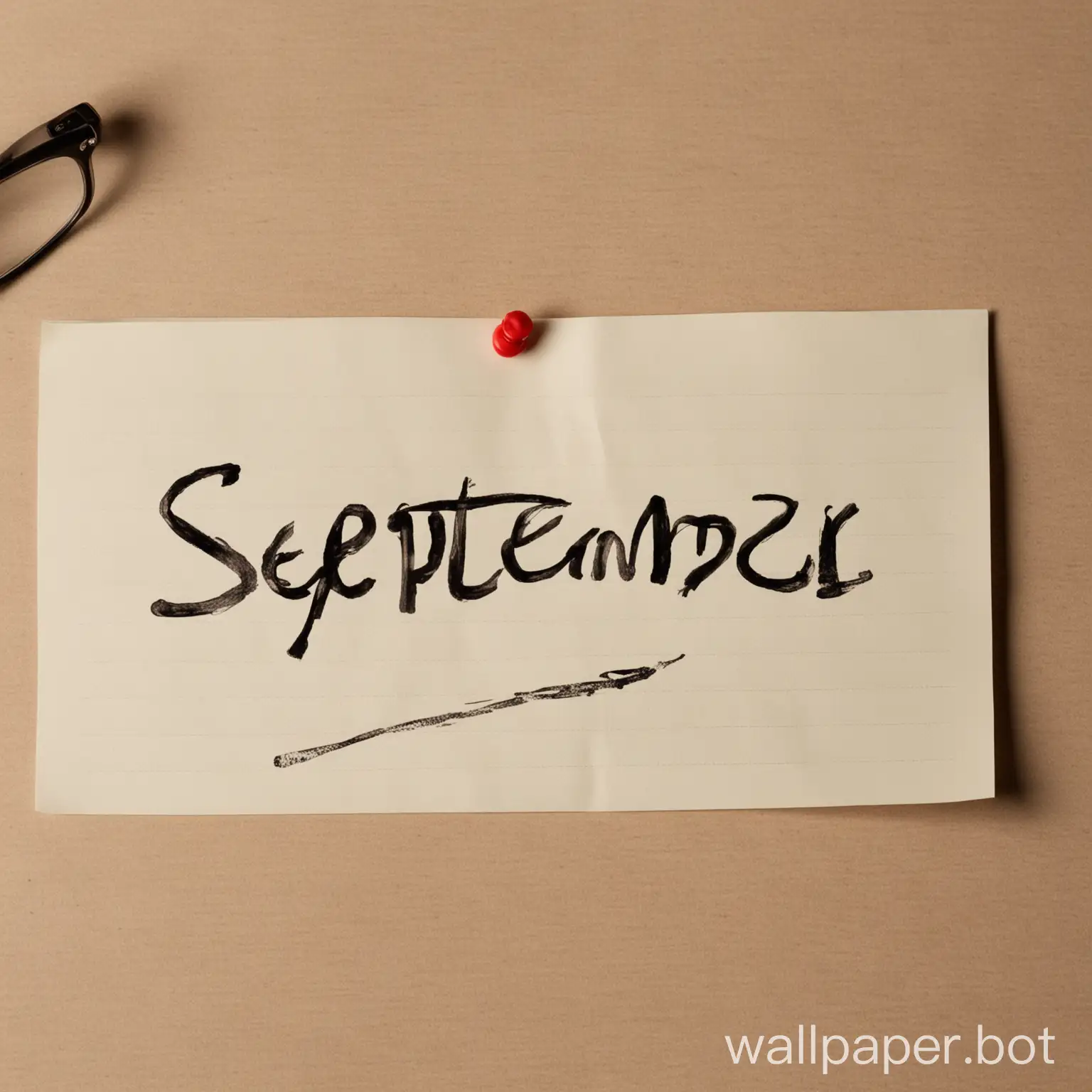 september written in background asthetically