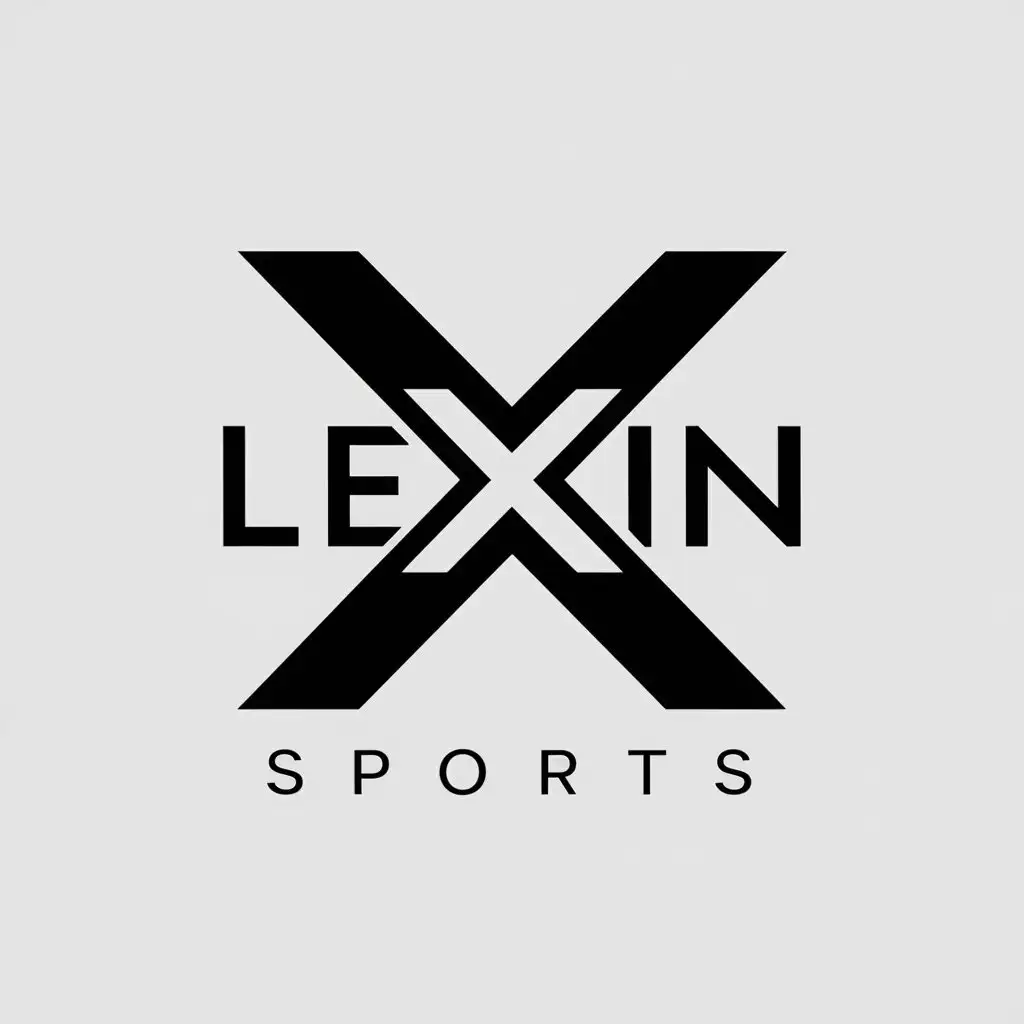 a vector logo design,with the text "Lexin Sports", main symbol:X,Moderate,be used in Sports Fitness industry,clear background