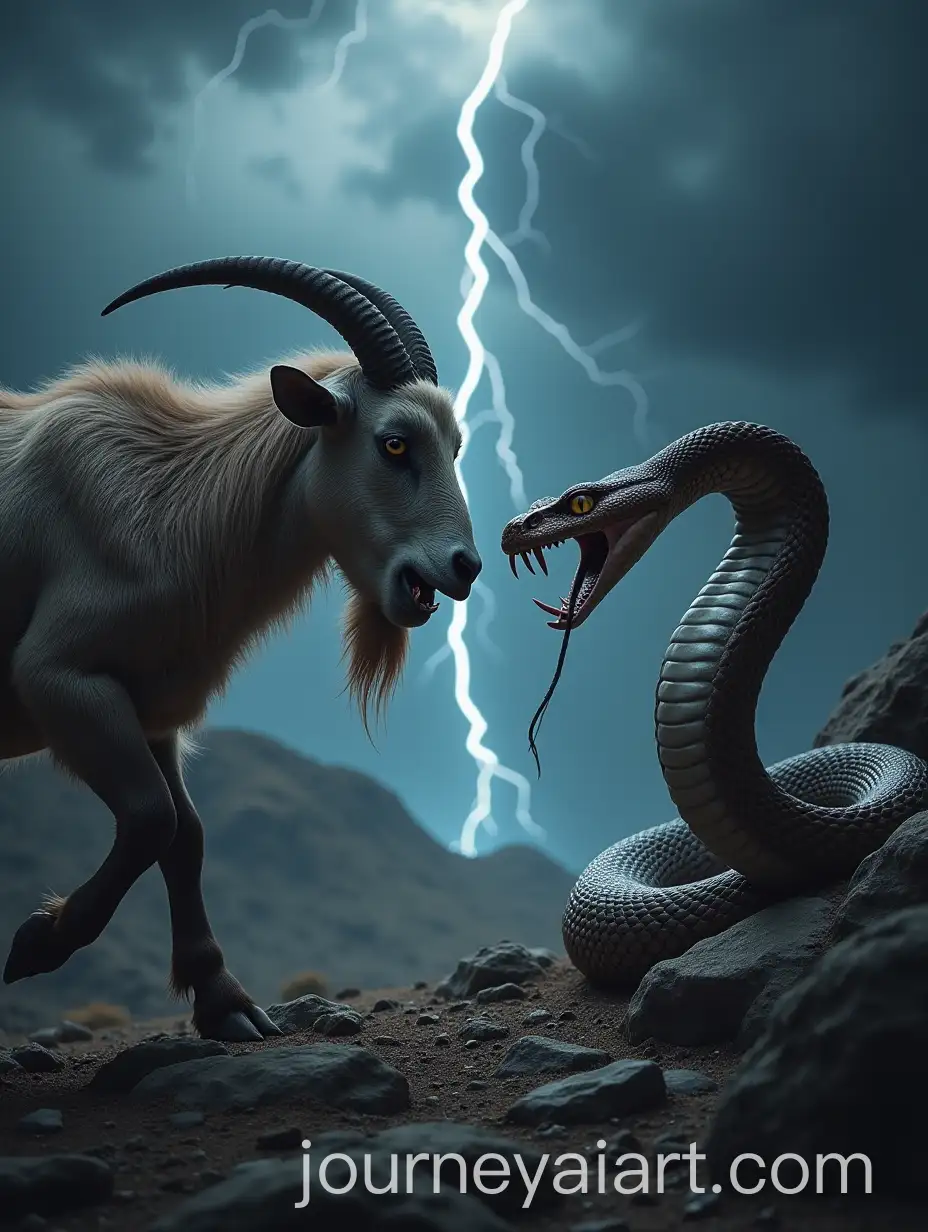 Goat-and-Cobra-in-a-Fierce-Showdown