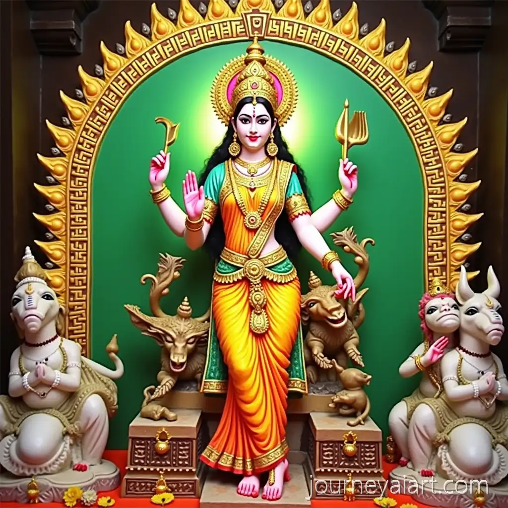 Navaratri-Bhajan-and-Prasad-CelebrationNavaratri-Bhajan-Invitation-Invitation-with-Peacock-Green-Theme