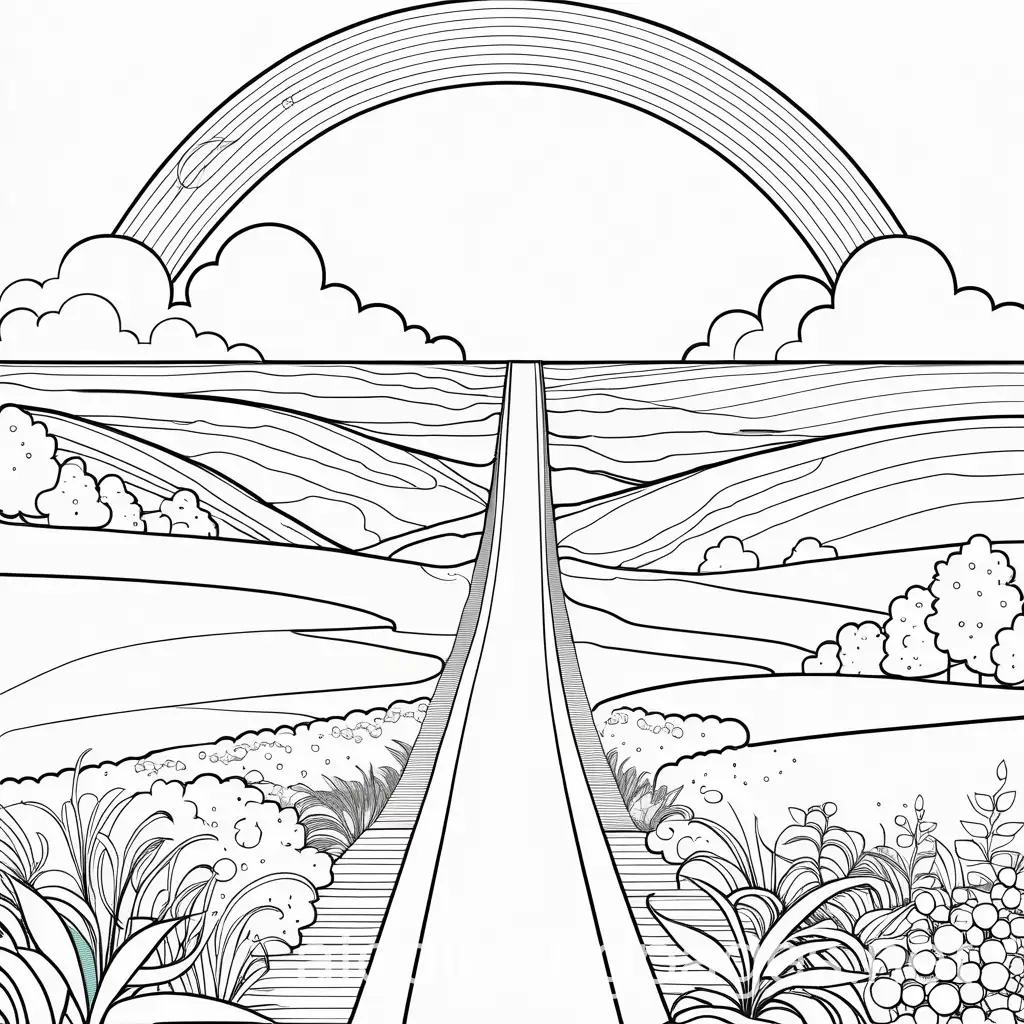 Simple-Rainbow-Trail-Coloring-Page-for-Kids