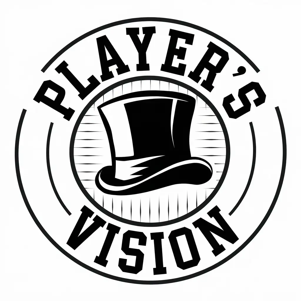 LOGO Design for Players Vision Vector with Top Hat Symbol and Clear Background