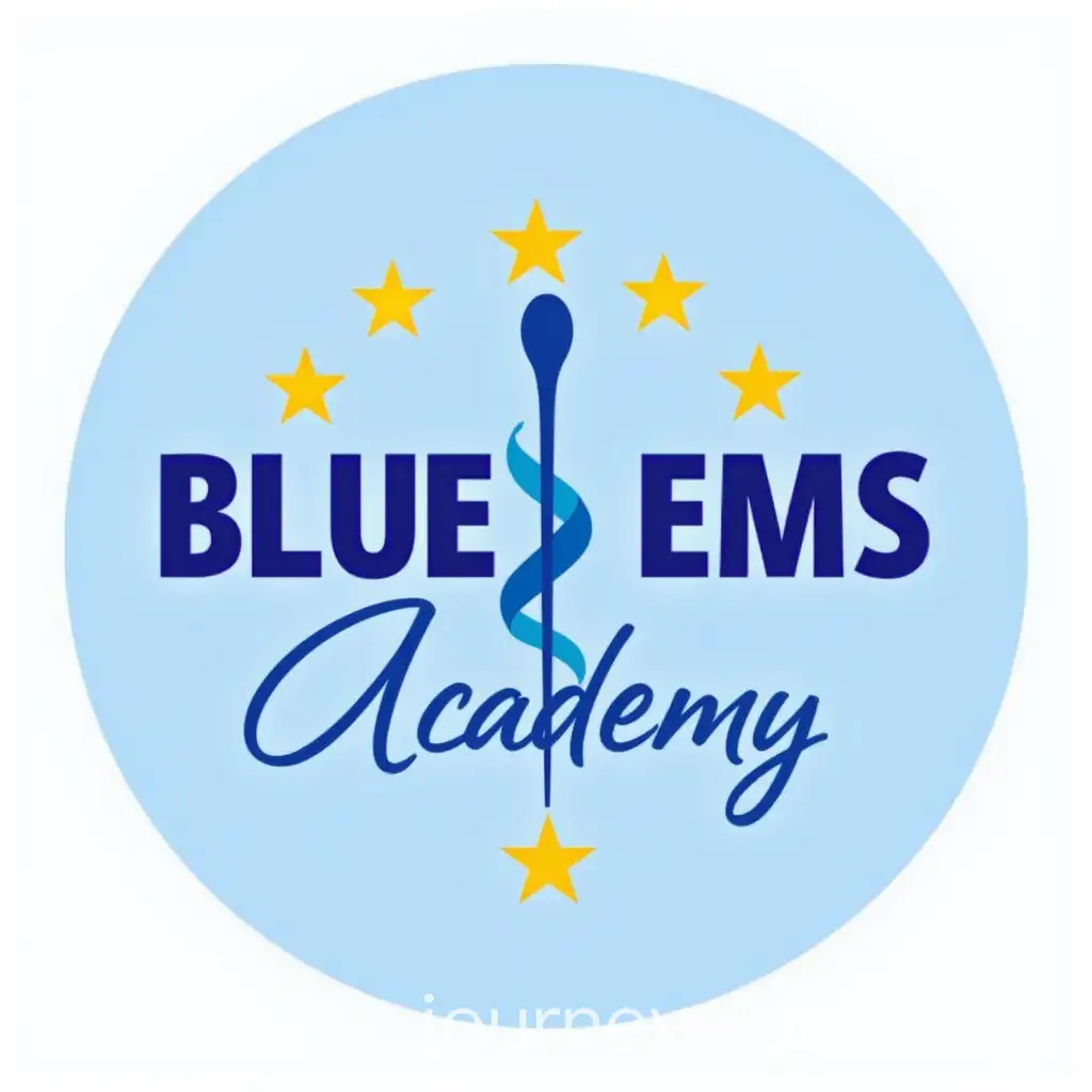 Logo-Design-for-Blue-EMS-Academy-Featuring-Five-Yellow-Stars