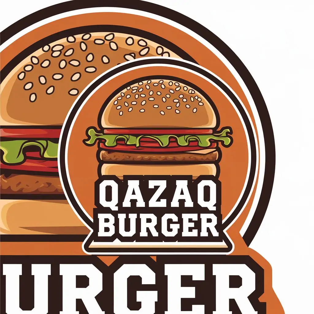 LOGO-Design-For-Qazaq-Burger-Modern-Vector-Burger-Symbol-on-Clear-Background