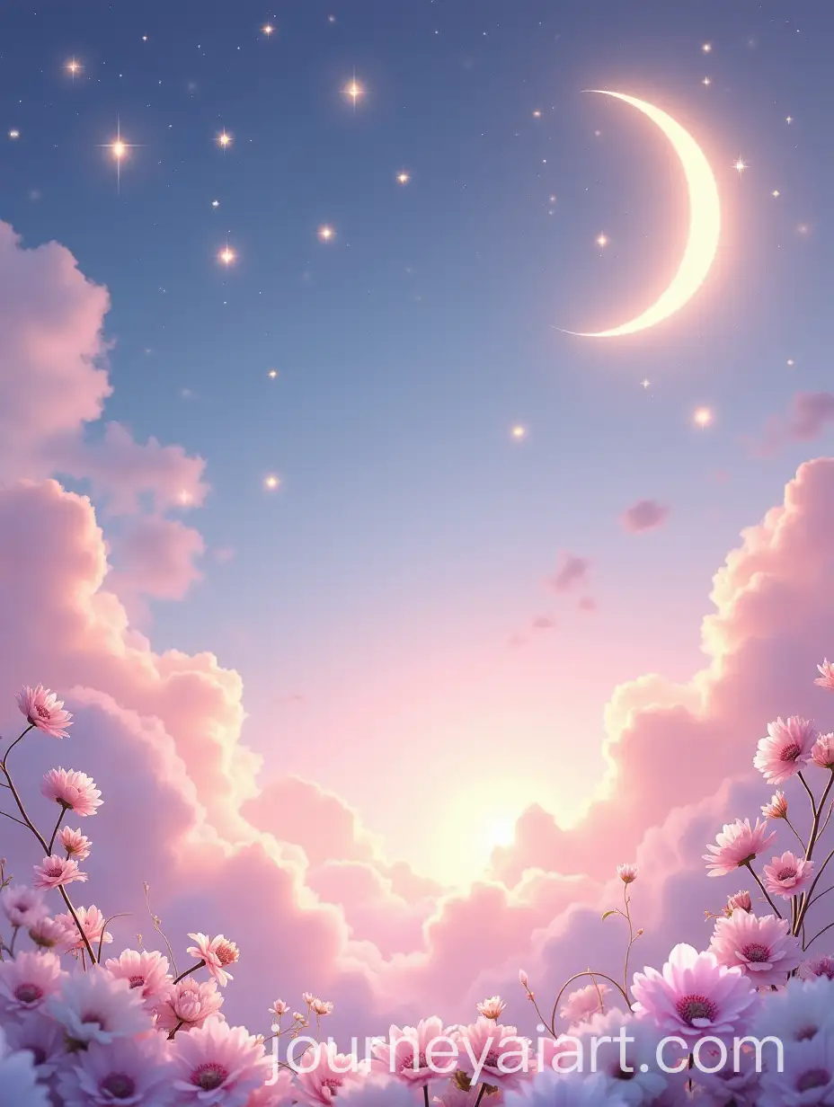 Enchanting-Celestial-Landscape-with-Dreamy-Night-Sky-and-Floral-Elements
