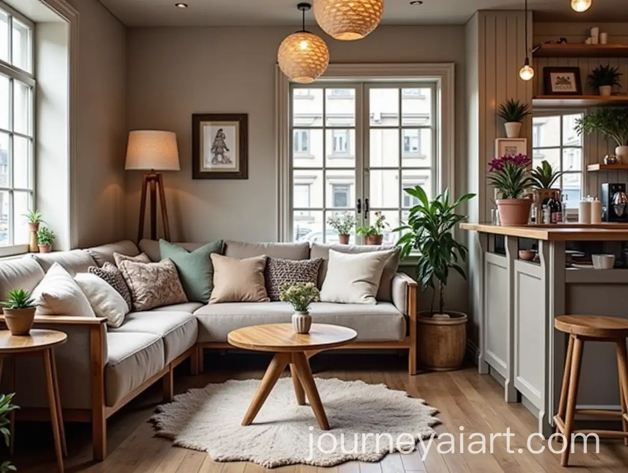 Cozy-Nordic-Coffee-Shop-Interior-with-Wooden-Furniture-and-Plush-Fur-Throws