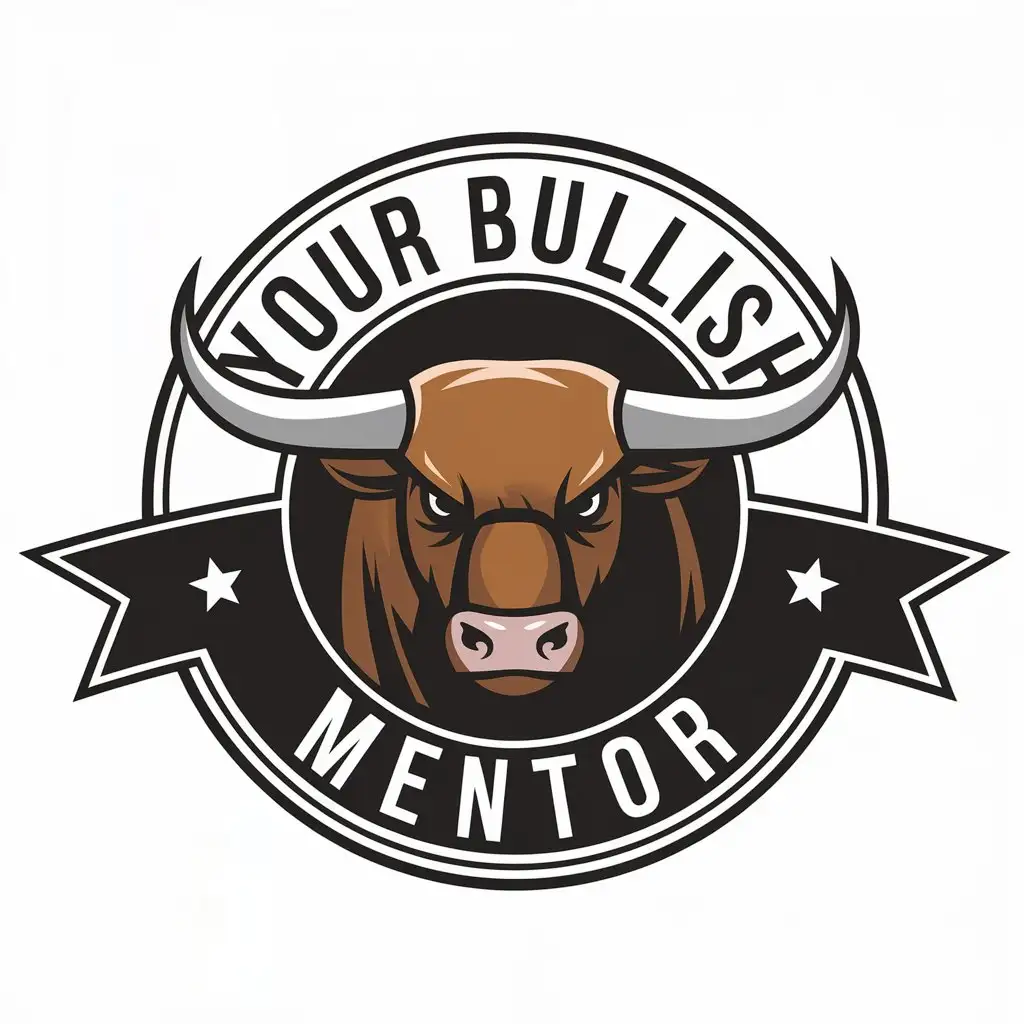 LOGO Design for Your Bullish Mentor Bull Symbol with Moderate and Clear Background