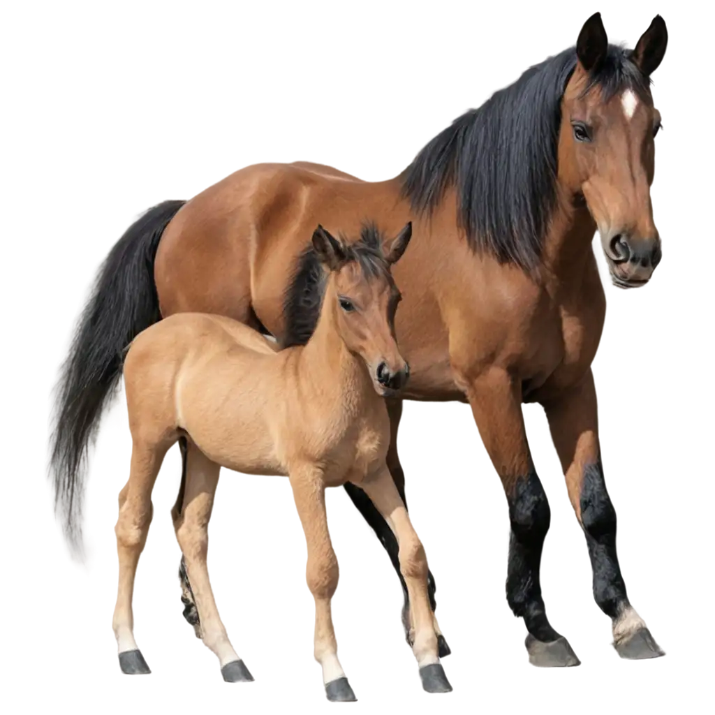 Exquisite-Horse-with-Foal-PNG-Image-Capturing-Grace-and-Connection