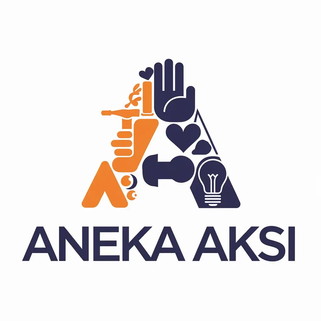 Artistic Logo Design Featuring the Letter A and Aneka Aksi