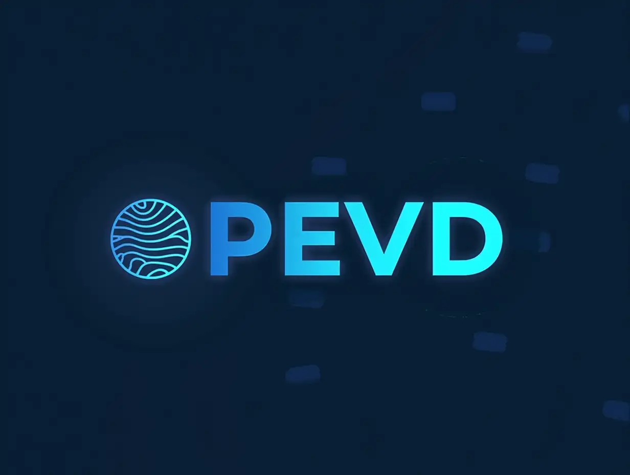 based on the title ‘Physical Experiment Monitoring Data Set-PEVD’ help me generate a logo image, it should reflect the characteristics of physical experiments, the abbreviation of the data set in the picture is PEVD, and the characteristics of physical experiments can be represented by experimental devices.