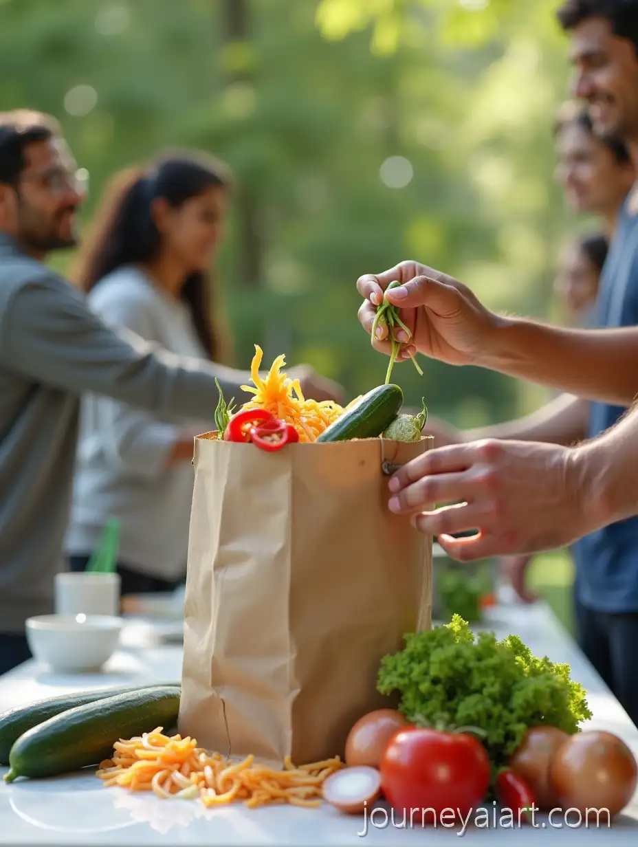 Indian-People-Engaging-in-Fitness-Activities-and-EcoFriendly-Practices-in-a-Park-and-KitchenIndian-fitness-group-park