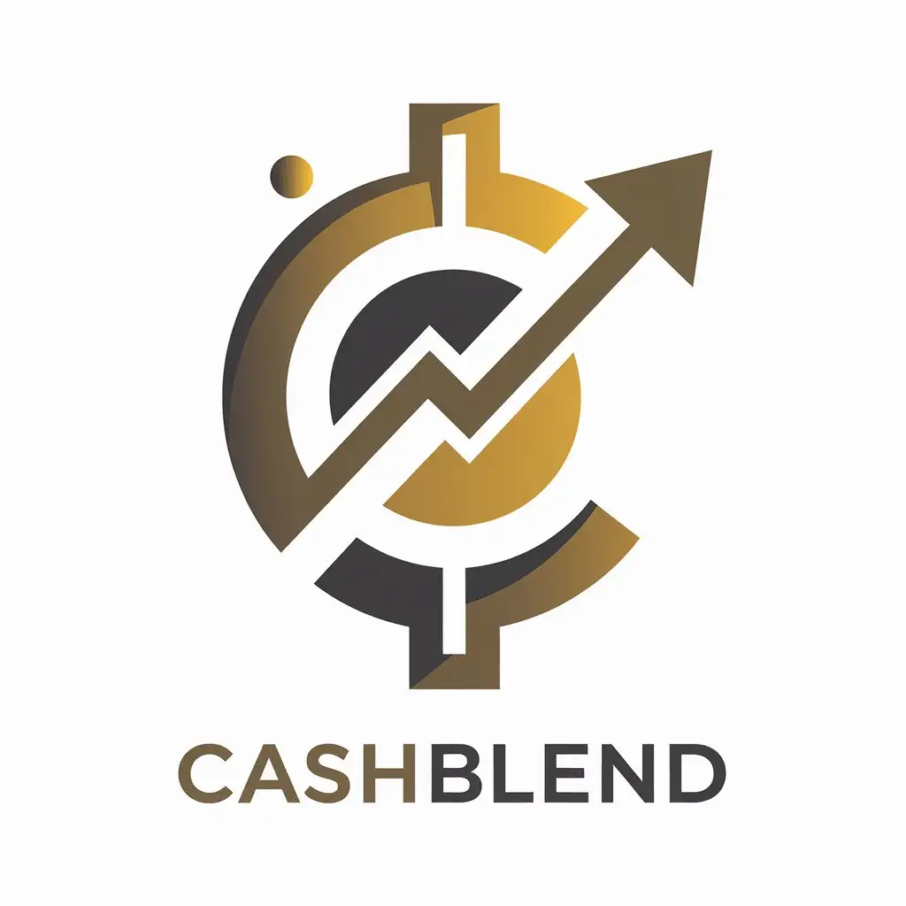 LOGO Design For CashBlend Blended Currency Symbols and Growth Arrow in Finance Industry