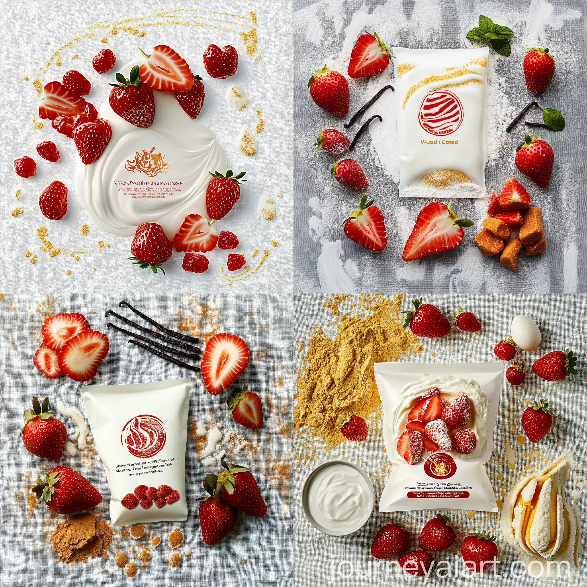 Delicious-Ingredients-for-Dessert-Cream-Milk-Strawberries-and-Vanilla-Powder-on-a-Light-Table