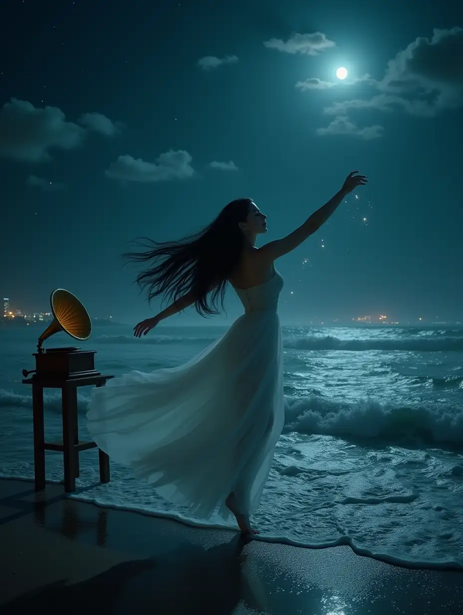 Ghostly-Woman-Dancing-Over-Restless-Sea-at-Night-with-Ethereal-Glow