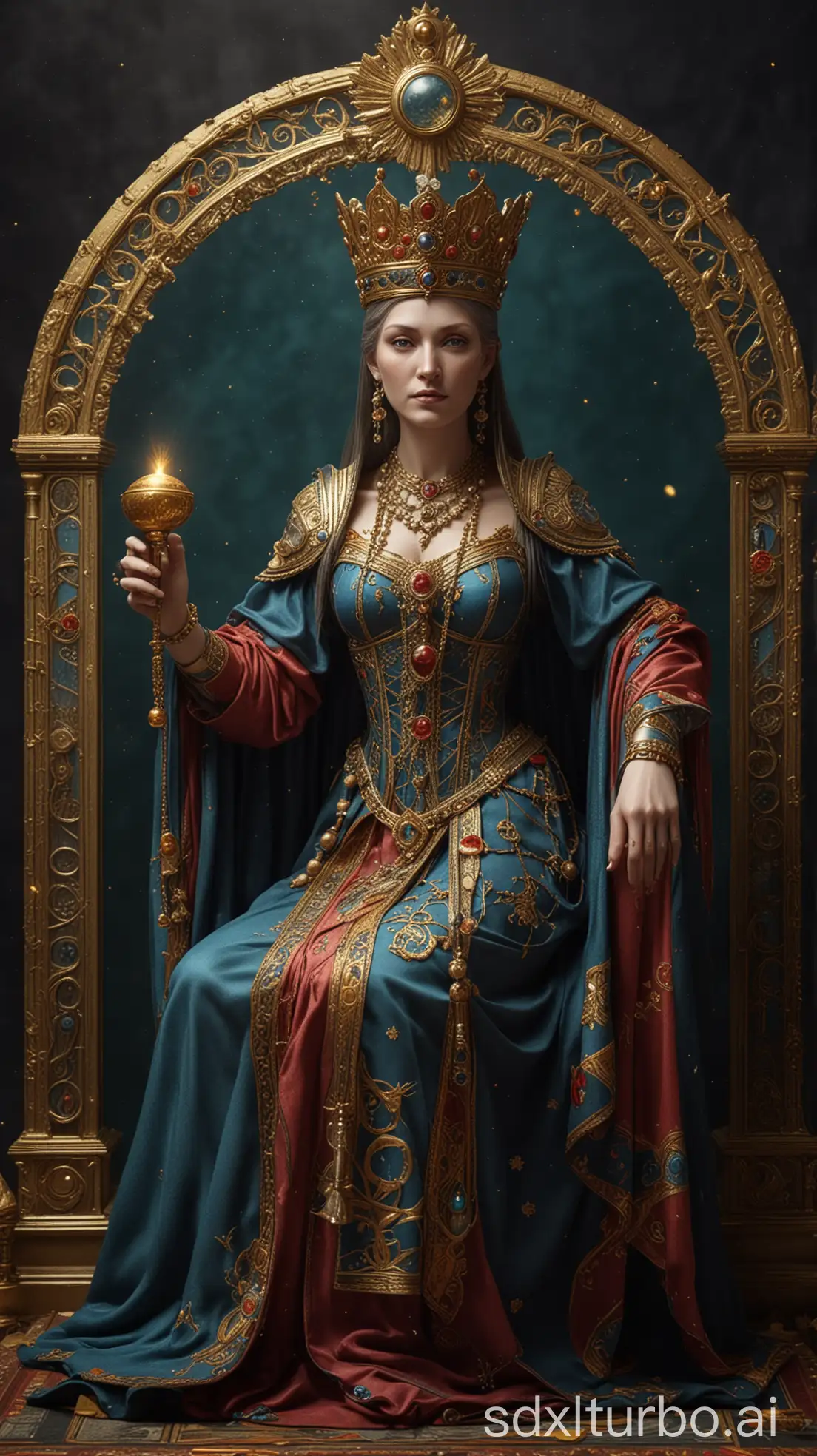 Empress-Tarot-Card-Figure-in-Hyperrealistic-Magical-Setting