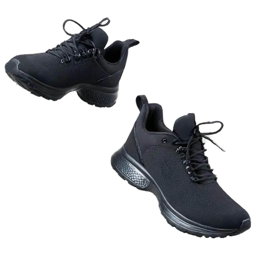 HighQuality-PNG-Image-of-Black-Sports-Shoes-with-Hand-Hanging-for-Versatile-Use