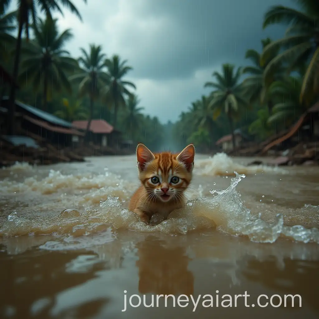 Tiny-Kitten-Struggling-to-Survive-in-a-Flooded-Jungle