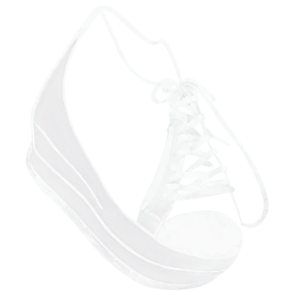 PNG-Image-Usage-ScenariosWhite-2D-Chalk-Drawing-of-a-Shoe-PNG-Clear-and-Detailed-Artwork-for-Multiple-Applications