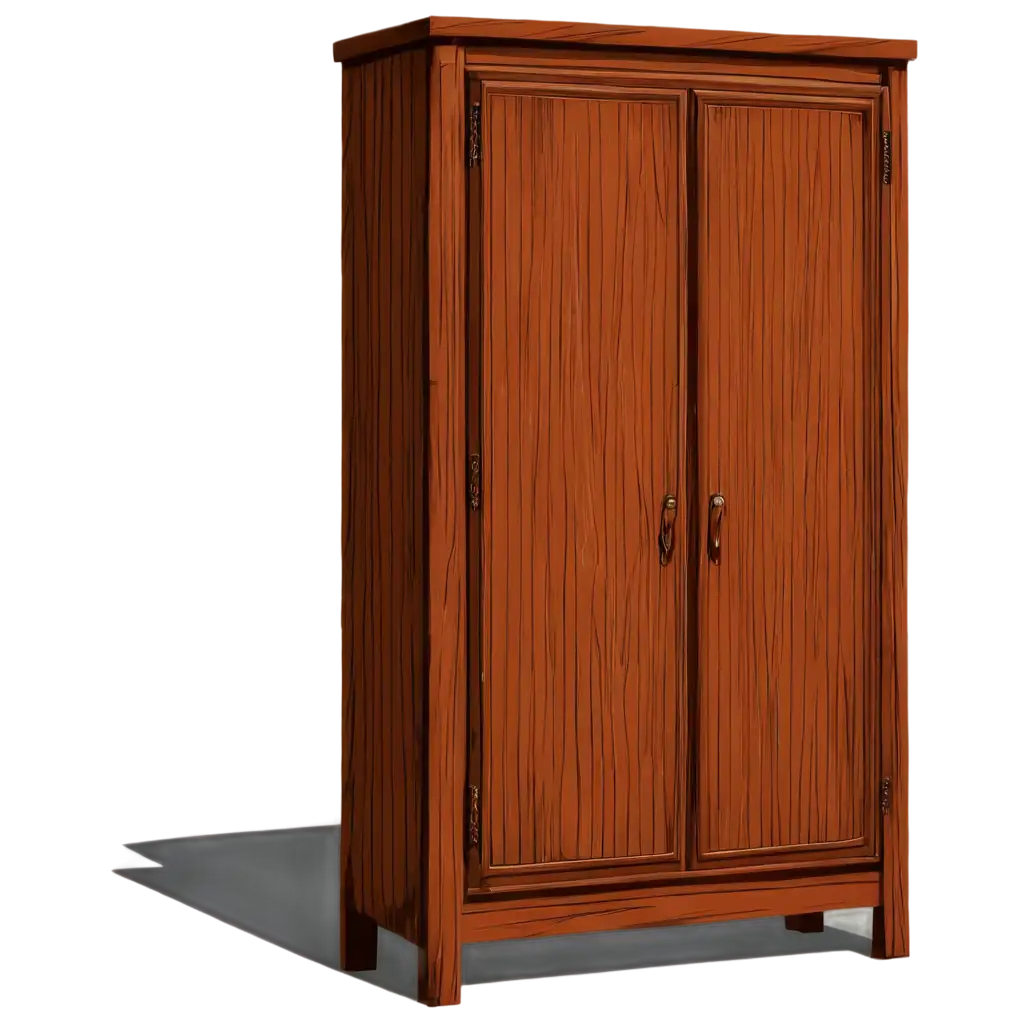 Old-Wooden-Wardrobe-Cartoon-Style-PNG-Image-Vintage-Charm-in-Digital-Format