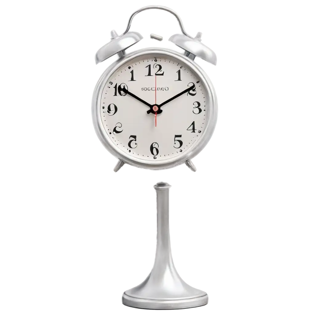 3D-Vintage-Silver-Table-Clock-PNG-HighQuality-Transparent-Background-for-Various-Uses