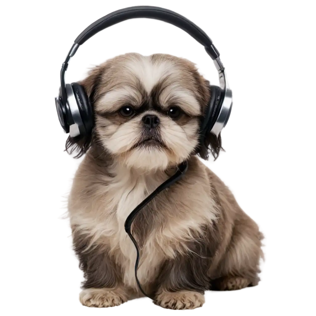 ShihTzu-Dog-with-Headphones-Vibrant-PNG-Image-for-Creative-Projects