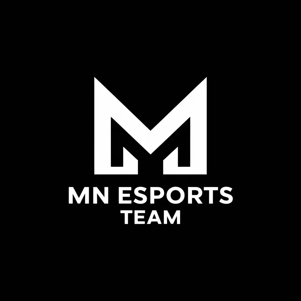 LOGO Design for MN eSports Team Minimalistic Black and White with N and M Letters