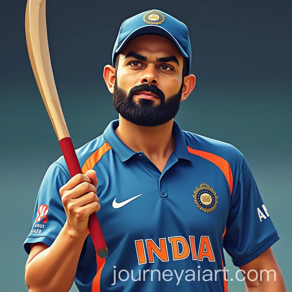 Cricketer-Virat-Kohli-in-Action-on-the-Field
