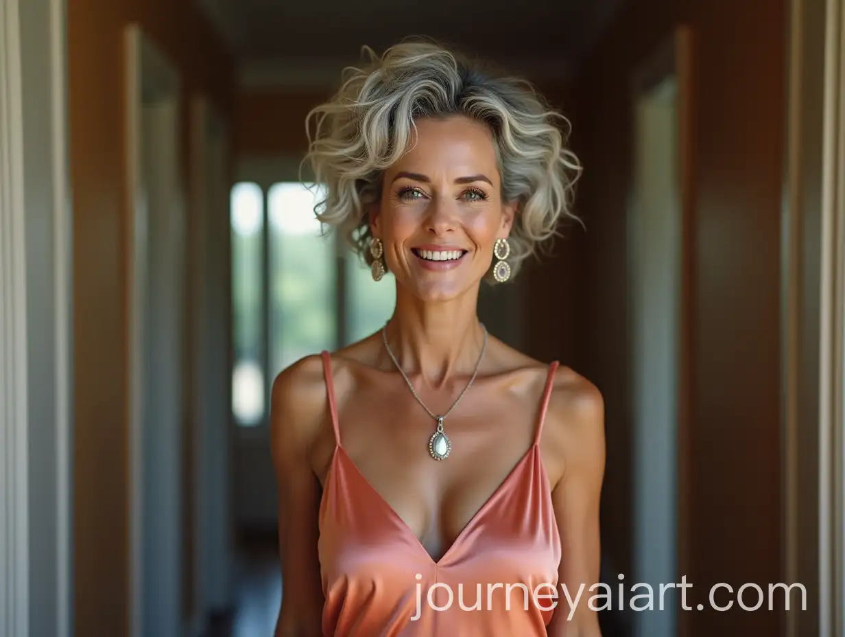 Elegant-50YearOld-Woman-in-Silk-Dress-with-Curly-Gray-Hair-and-Jewelry