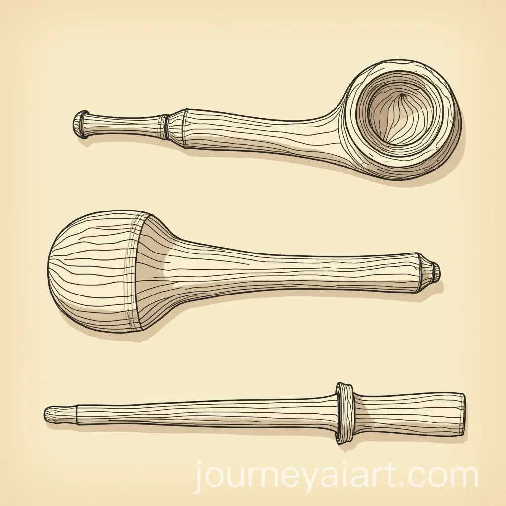 Detailed-Blueprint-of-a-HandCarved-Wooden-Pipe-with-Stem-Bowl-and-Mouthpiece
