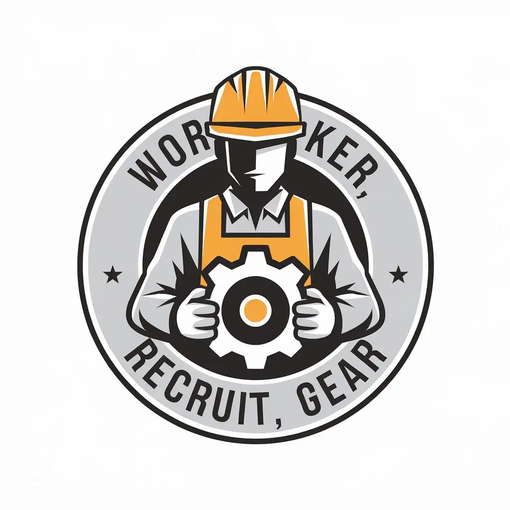 LOGO Design for Worker Recruit Gear Technology Industry with Moderate Style