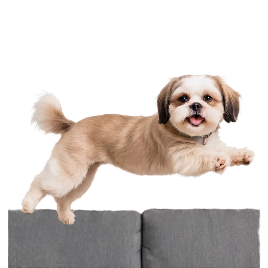 Adorable-Shih-Tzu-Jumping-on-Couch-HighQuality-PNG-Image