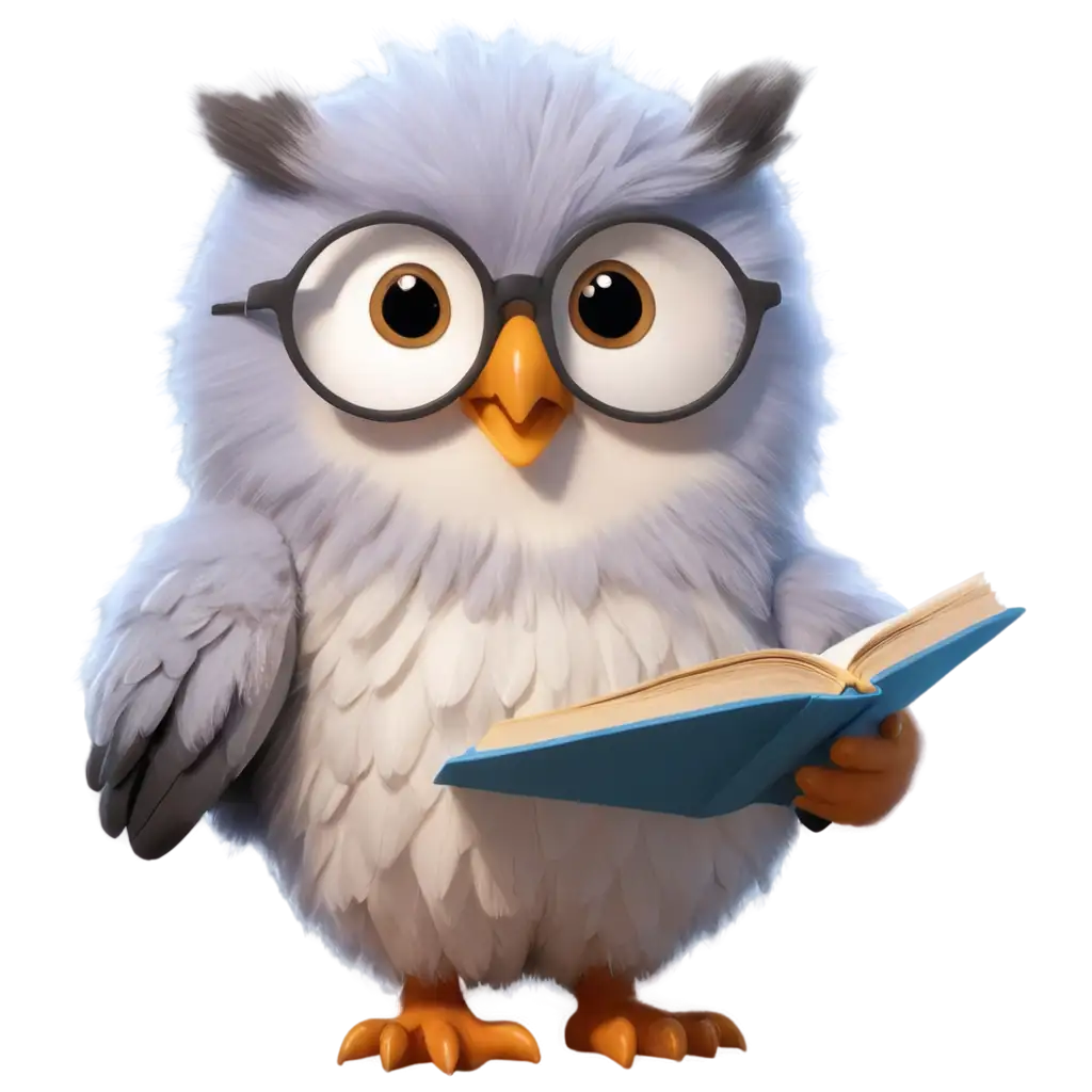 Cute-Blue-Baby-Owl-Cartoon-Reading-Phonics-Book-PNG-A-Whimsical-Educational-Image