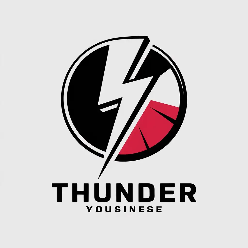 LOGO Design for Thunder Minimalistic Black White and Red ThunderDollar Symbol for Finance Industry