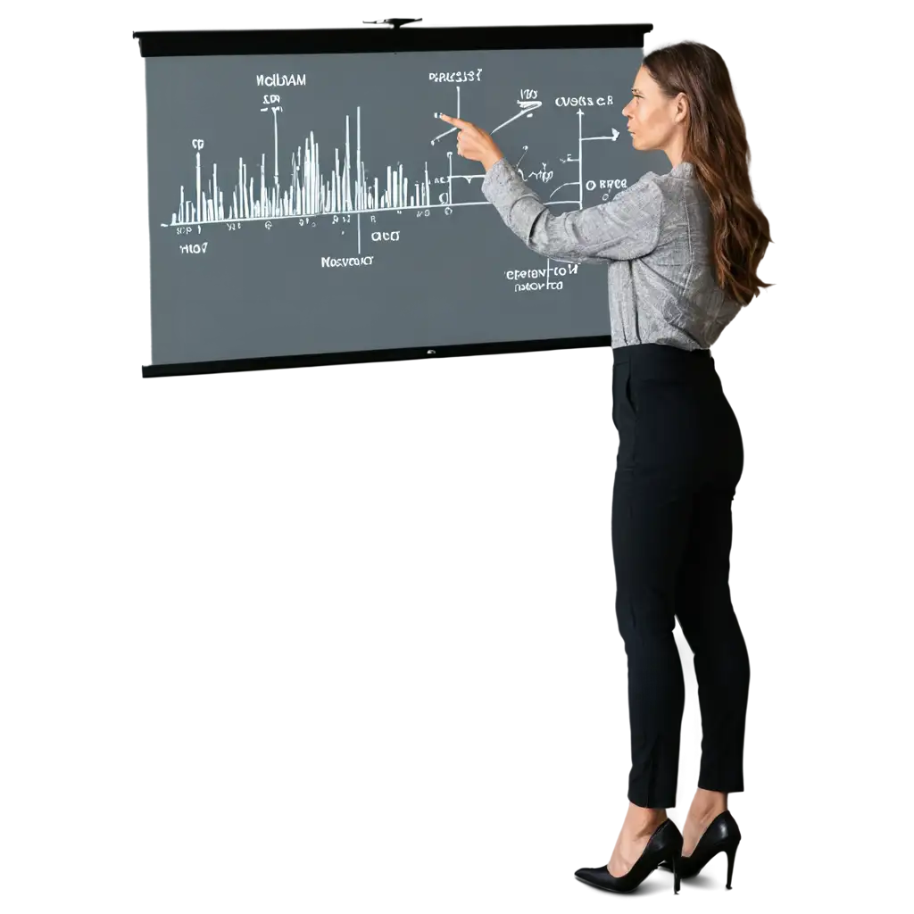 Woman-Explaining-Analytics-Graph-with-Projector-PNG-Image-for-Business-and-Education