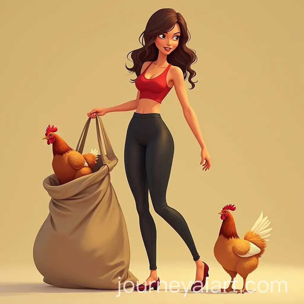 AnimatedAI-Art-Expansion-Woman-Stealing-Chickens-in-Tight-Black-Pants-with-Large-Bag