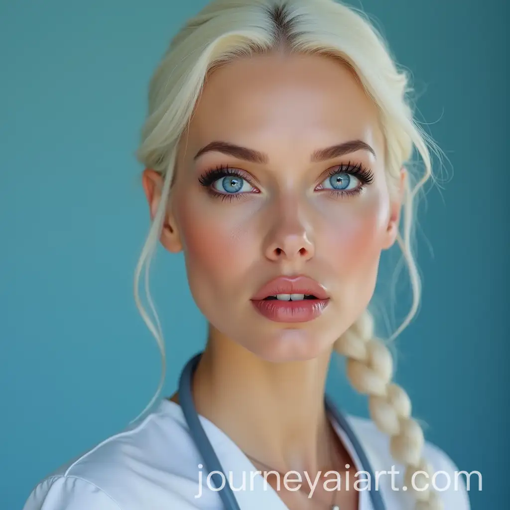 Pamela-AndersonInspired-Nurse-with-Light-White-Hair-and-Blue-Eyes