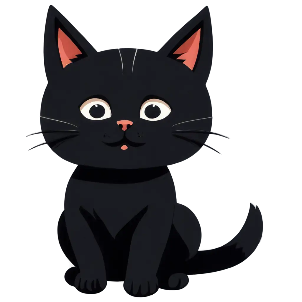 Cute-Black-Cat-Cartoon-PNG-Adorable-Illustration-for-Various-Uses