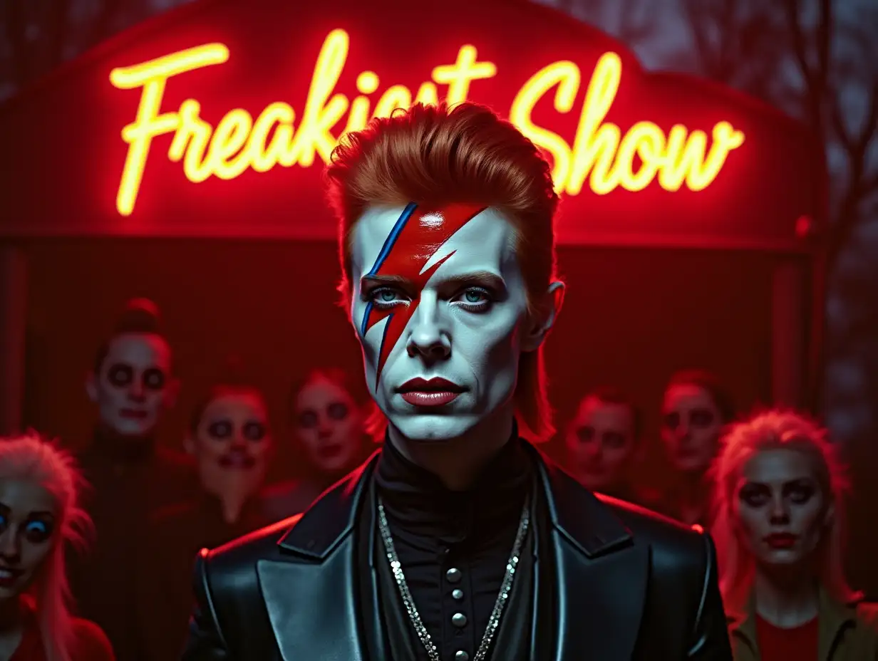 David-Bowie-as-a-Circus-Freak-Show-Ringmaster-in-Neon-Lights