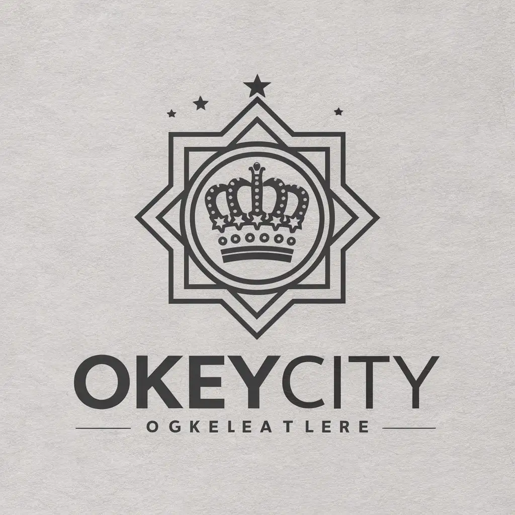 LOGO Design For OkeyCity Royal Symbol with Star Frame on a Clear Background