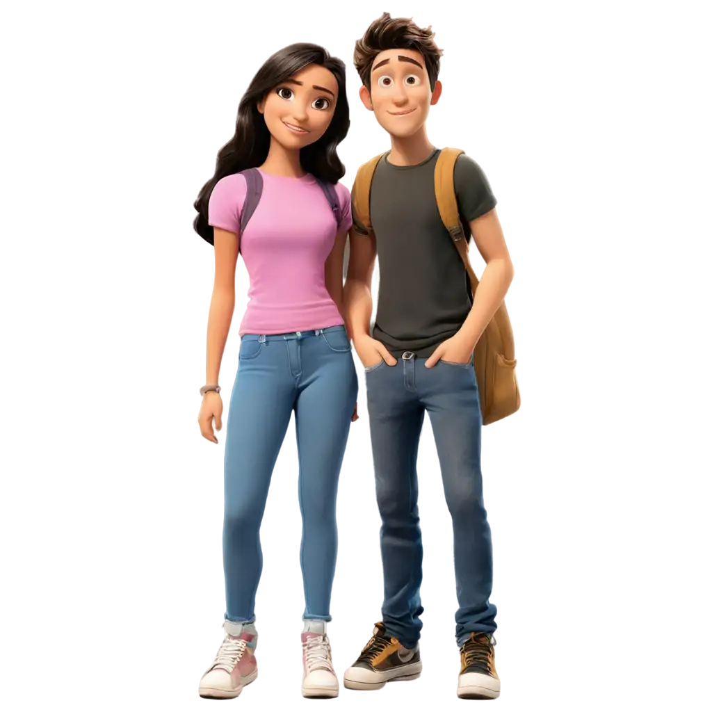 Dynamic-PixarLike-Teenagers-Standing-Proudly-Back-to-Back-PNG-Image