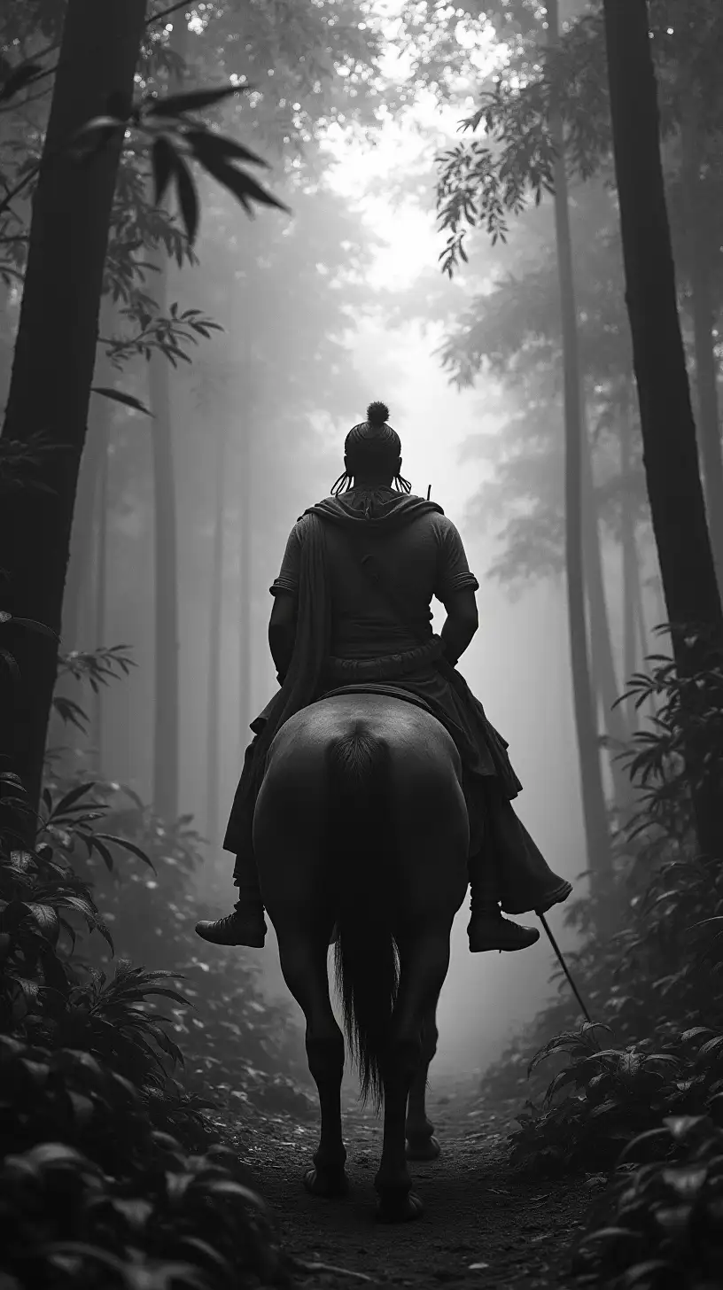 Tamil Warriors and King on Horse in Dense Forest