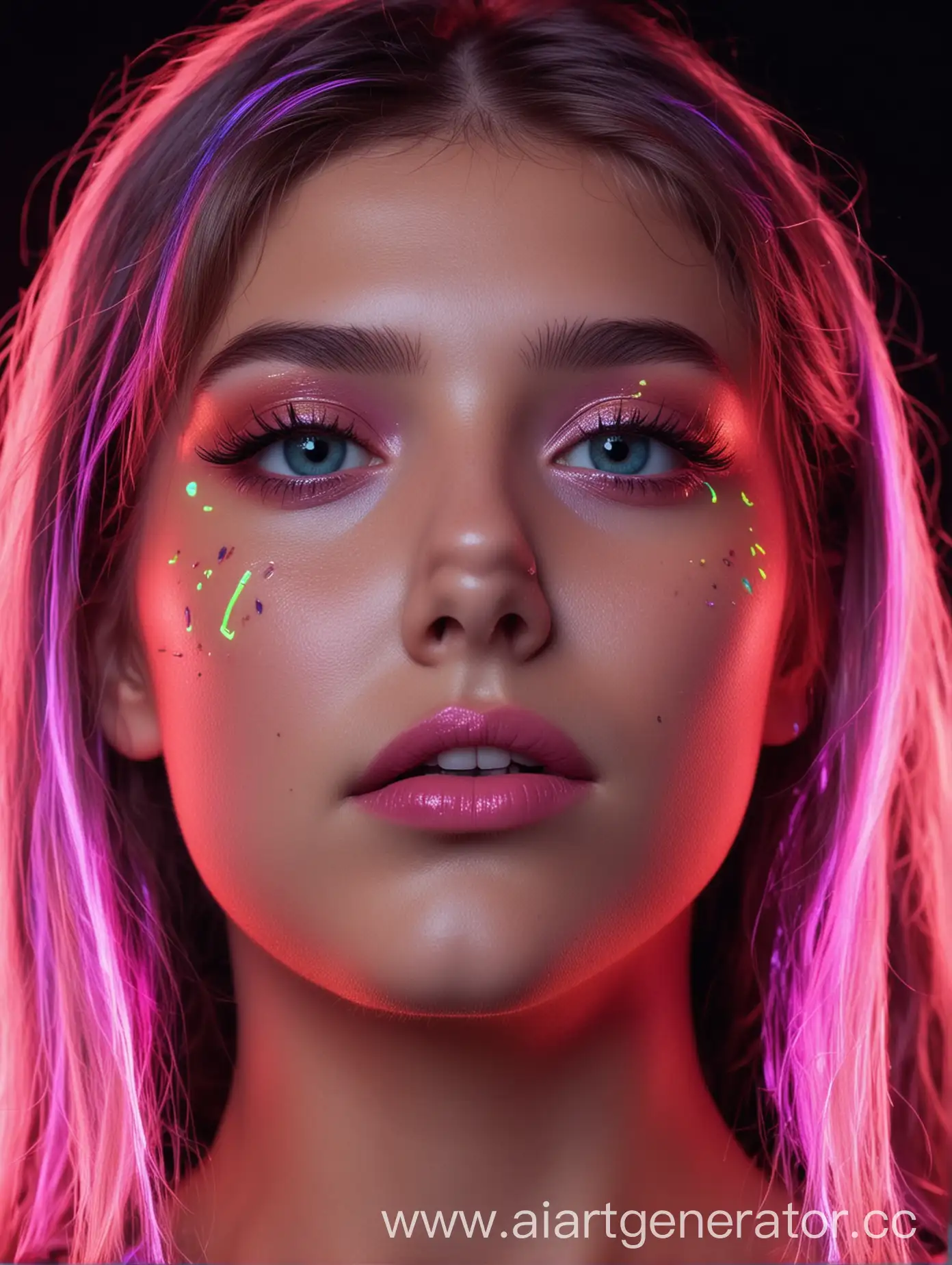 Neon-Girls-Face-in-Euphoric-Lighting