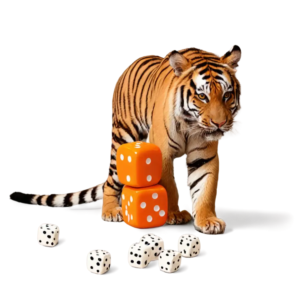 HighQuality-PNG-Image-of-Dice-with-a-Tiger-on-Top-Perfect-for-Various-Digital-Creations