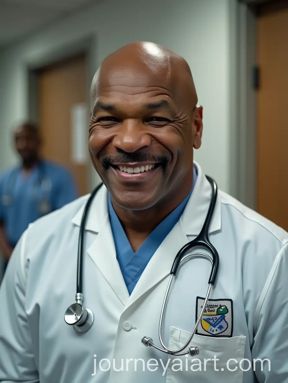 Mike-Tyson-as-a-Doctor-Smiling-in-a-Hospital-Setting