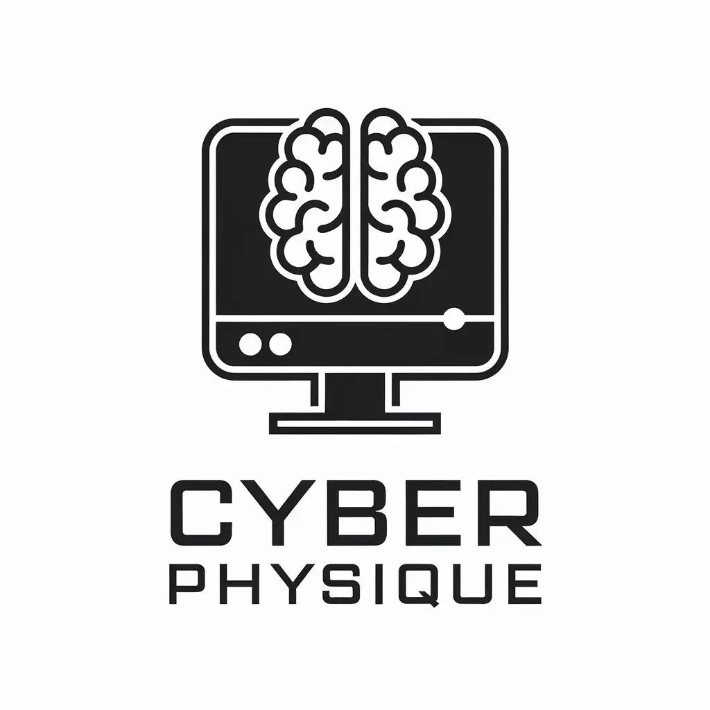 a vector logo design,with the text "Cyber Physique", main symbol:a computer,Moderate,be used in Others industry,clear background