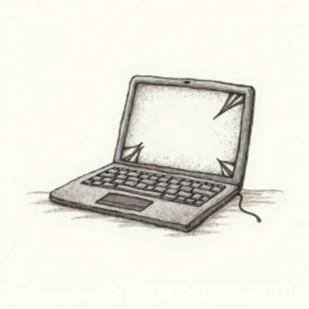 Worn-and-BrokenAI-Image-Prompt-Expansion-Laptop-with-Cracked-Screen-in-Cartoon-Style